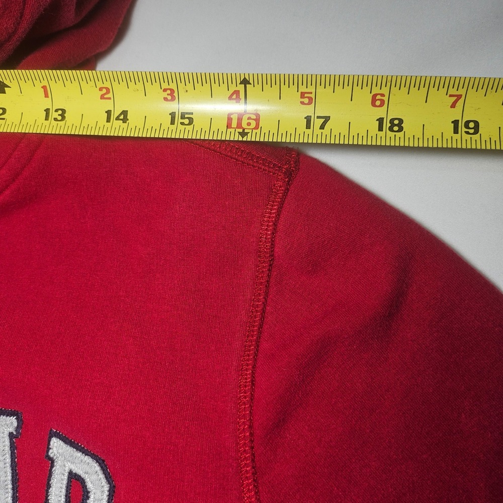 Gap Stretch Red Full Zip Hoodie Arch Logo Fleece Sweatshirt XL - Picture 5 of 8